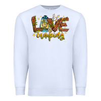 White Love Camping Premium Sweatshirt - CowhideDigitalArt