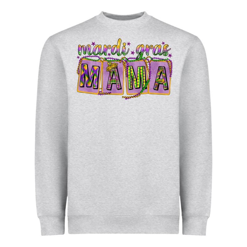 Mardi Gras Mama With Beads Mother's Day Heavyweight Sweatshirt by HowdyJamesFarm | Teevron
