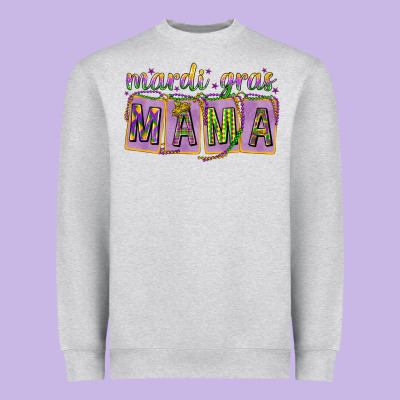 Mardi Gras Mama With Beads Mother's Day Heavyweight Sweatshirt Designed By Howdyjamesfarm