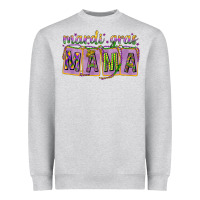 Heather Grey Mardi gras mama with beads mother's day Heavyweight Sweatshirt - HowdyJamesFarm
