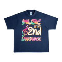 Navy Cool I Love Music Shirt Gifts Music Is My Second Language Urban Heavy Tee - Bettercallsaul