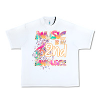 White Cool I Love Music Shirt Gifts Music Is My Second Language Urban Heavy Tee - Bettercallsaul