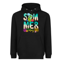 Black Summer Vibes Heavyweight Hoodie - CowhideDigitalArt