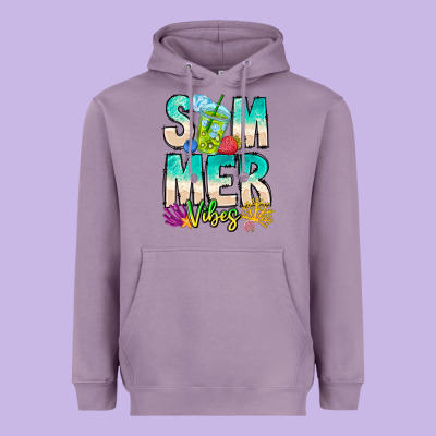 Summer Vibes Heavyweight Hoodie Designed By Cowhidedigitalart