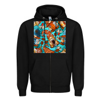 Black coffee and barista gnomes with glitter seamless pattern bbs Zipper Hoodie - BundleAndBundleShop