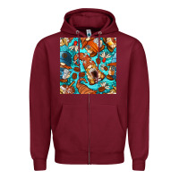 Burgundy coffee and barista gnomes with glitter seamless pattern bbs Zipper Hoodie - BundleAndBundleShop