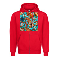 Red coffee and barista gnomes with glitter seamless pattern bbs Zipper Hoodie - BundleAndBundleShop