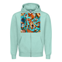 Seafoam coffee and barista gnomes with glitter seamless pattern bbs Zipper Hoodie - BundleAndBundleShop