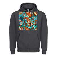 Smoke coffee and barista gnomes with glitter seamless pattern bbs Zipper Hoodie - BundleAndBundleShop