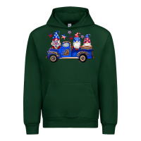 Forest Green american flag gnomes truck Urban Hoodie - Artiststas