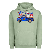 Pigment Oil Green american flag gnomes truck Urban Hoodie - Artiststas