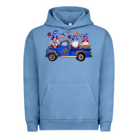 Pigment Pebble Blue american flag gnomes truck Urban Hoodie - Artiststas