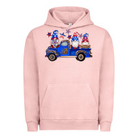 Pigment Salmon american flag gnomes truck Urban Hoodie - Artiststas