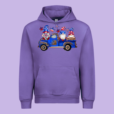 American Flag Gnomes Truck Urban Hoodie Designed By Artiststas