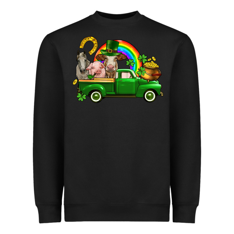 St. Patrick's Day Farm Animals Heavyweight Sweatshirt by CowGirlArtShop | Teevron