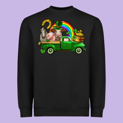 St. Patrick's Day Farm Animals Heavyweight Sweatshirt Designed By Cowgirlartshop