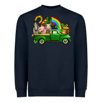 Navy St. Patrick's Day farm animals Heavyweight Sweatshirt - CowGirlArtShop