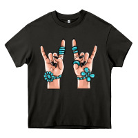 Asphalt gemstone rock hand Heavy Core Tee - MaliasSmallBusiness