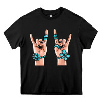 Black gemstone rock hand Heavy Core Tee - MaliasSmallBusiness