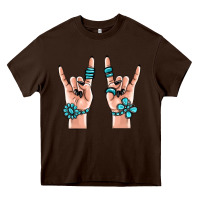 Chocolate Brown gemstone rock hand Heavy Core Tee - MaliasSmallBusiness