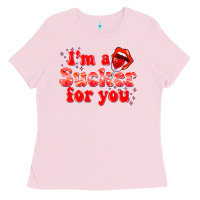 Bubblegum Pink im a sucker for you valentines the day Ladies Tee - NancyCooperArtShop