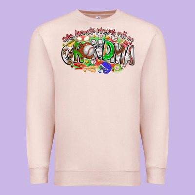My Favorite Platers Call Me Grandma Baseball Premium Sweatshirt Designed By Cowhidedigitalart