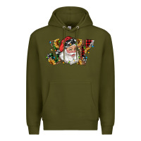 Army Green santa joy with sunflowers Premium Hoodie - RanaPortraitStore
