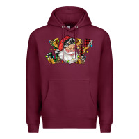 Burgundy santa joy with sunflowers Premium Hoodie - RanaPortraitStore