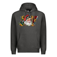 Charcoal Heather santa joy with sunflowers Premium Hoodie - RanaPortraitStore
