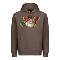 Coffee santa joy with sunflowers Premium Hoodie - RanaPortraitStore