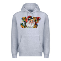 Heather Grey santa joy with sunflowers Premium Hoodie - RanaPortraitStore