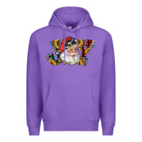 Purple santa joy with sunflowers Premium Hoodie - RanaPortraitStore