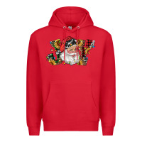 Red santa joy with sunflowers Premium Hoodie - RanaPortraitStore