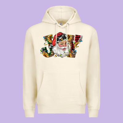 Santa Joy With Sunflowers Premium Hoodie Designed By Ranaportraitstore