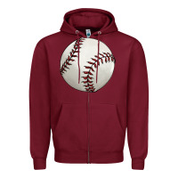 Burgundy baseball ball Zipper Hoodie - FaDigitalArtStudio