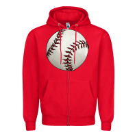 Red baseball ball Zipper Hoodie - FaDigitalArtStudio