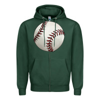 Sports Green baseball ball Zipper Hoodie - FaDigitalArtStudio
