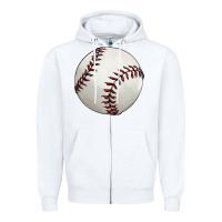 White baseball ball Zipper Hoodie - FaDigitalArtStudio
