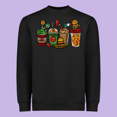 Mexican Coffee Cups Mexico Heavyweight Sweatshirt Designed By Howdyjamesfarm
