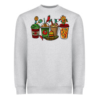 Heather Grey Mexican coffee cups Mexico Heavyweight Sweatshirt - HowdyJamesFarm
