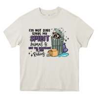 Cream spirit animal raccoon Heavy Core Tee - MaliasSmallBusiness