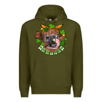 Army Green St. Patrick's Day cow Premium Hoodie - FaDigitalArtStudio
