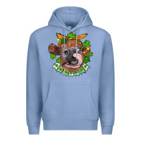 Colony Blue St. Patrick's Day cow Premium Hoodie - FaDigitalArtStudio