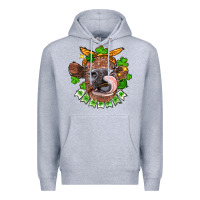 Heather Grey St. Patrick's Day cow Premium Hoodie - FaDigitalArtStudio