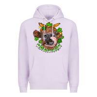 Lilac St. Patrick's Day cow Premium Hoodie - FaDigitalArtStudio