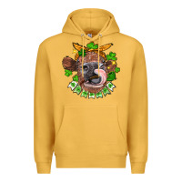 Mustard St. Patrick's Day cow Premium Hoodie - FaDigitalArtStudio