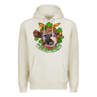Oatmeal Heather St. Patrick's Day cow Premium Hoodie - FaDigitalArtStudio