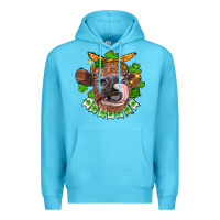 Ocean Blue St. Patrick's Day cow Premium Hoodie - FaDigitalArtStudio