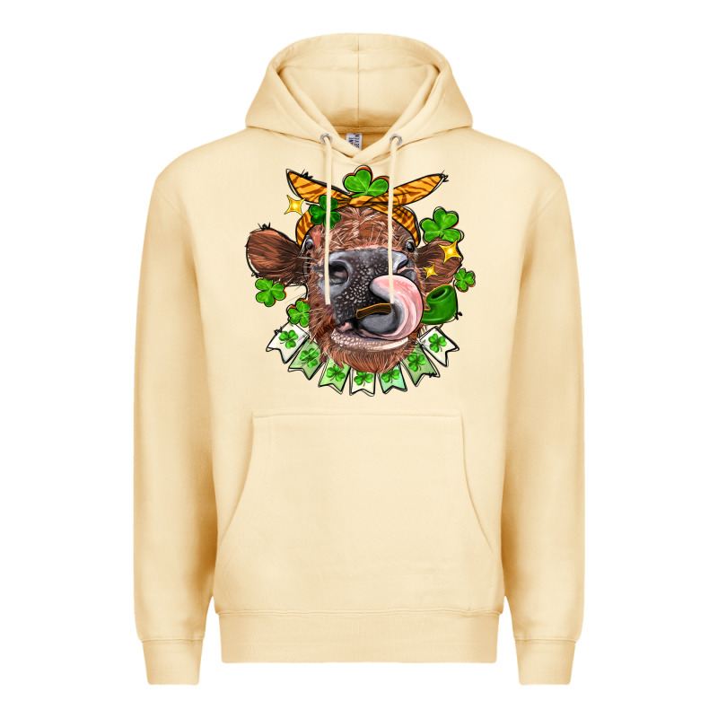 St. Patrick's Day Cow Premium Hoodie by FaDigitalArtStudio | Teevron