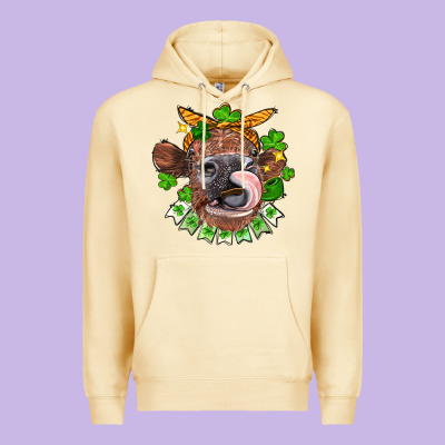 St. Patrick's Day Cow Premium Hoodie Designed By Fadigitalartstudio